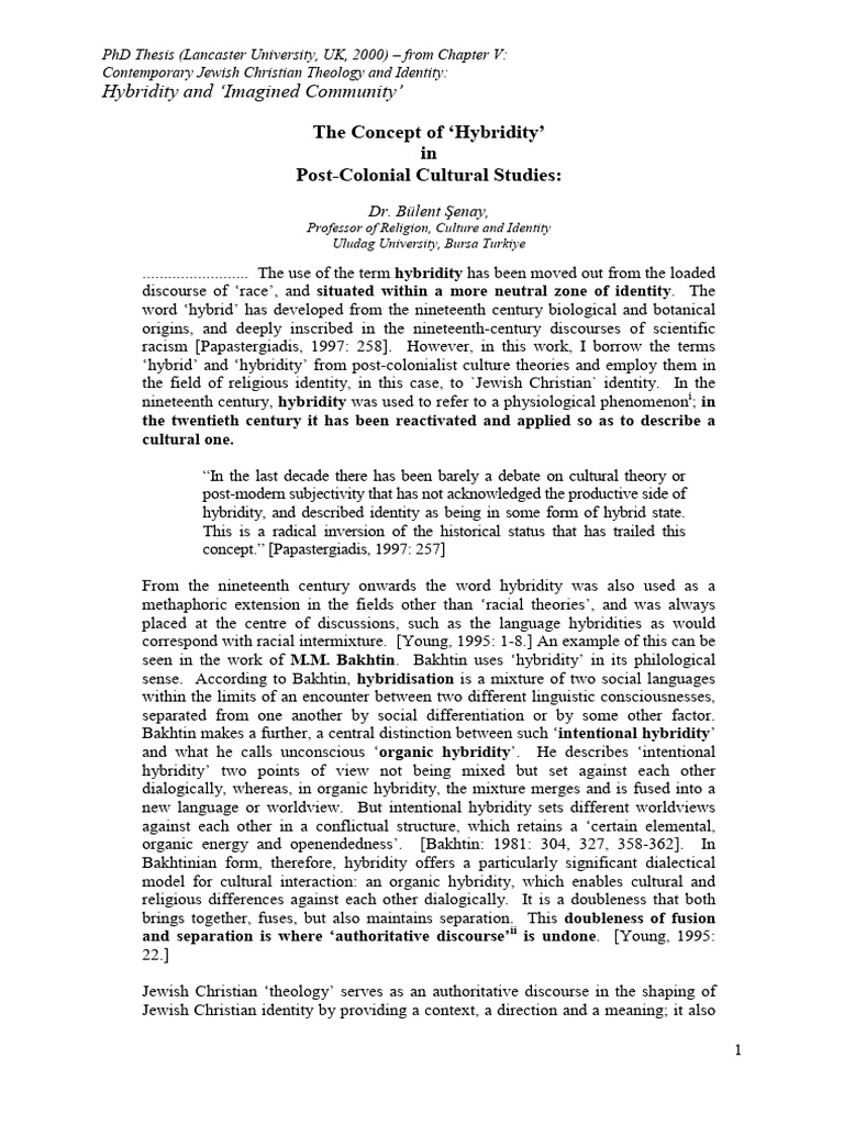 Hybridity in Postcolonial-BulentSenay | PDF | Postcolonialism | Liberal ...