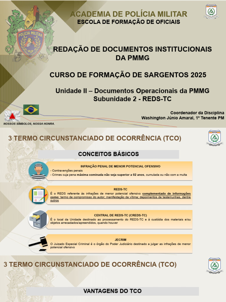TCO e REDS-TC na PMMG: Aspectos Jurídicos | PDF | Crimes | Crime e ...