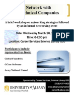 Network With Technical Companies: A Brief Workshop On Networking Strategies Followed by An Informal Networking Event