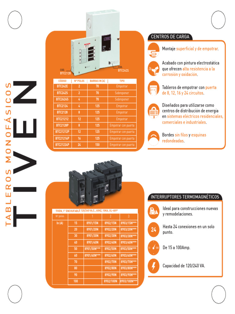 Tableros Monofásicos TIVEN | PDF