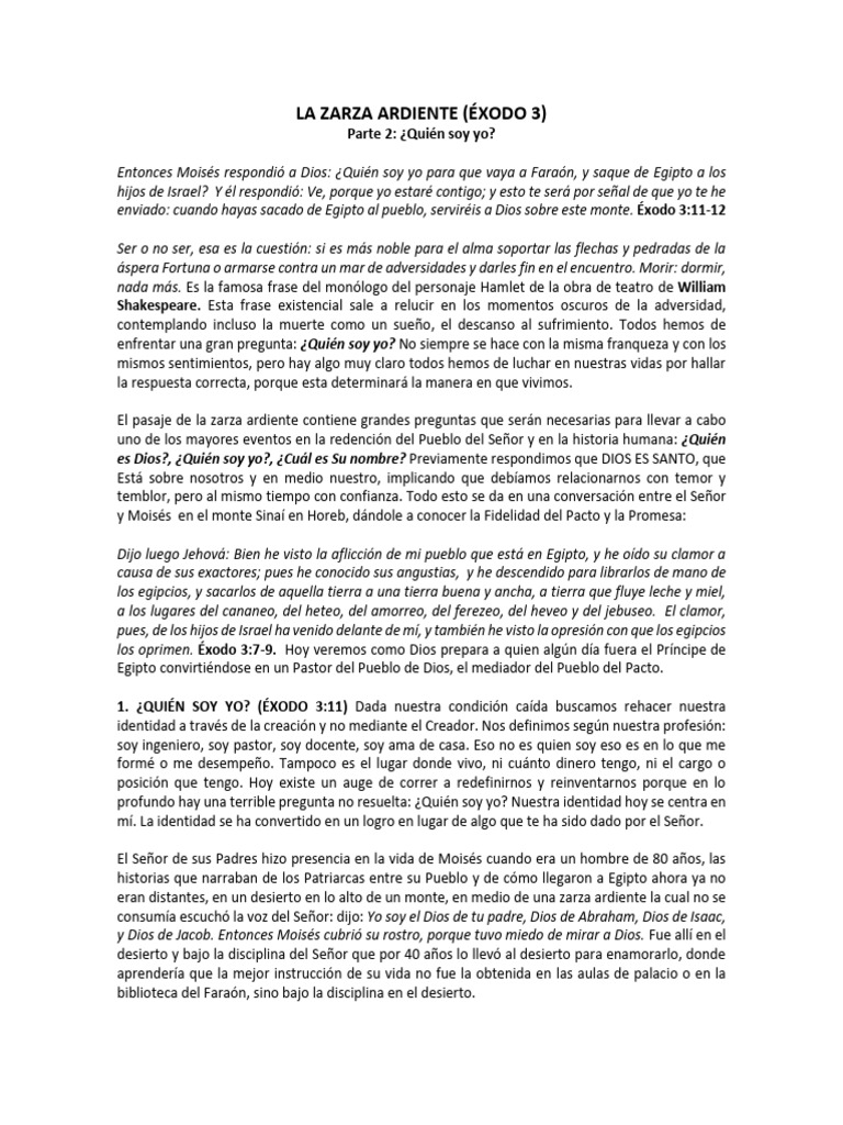 La Zarza Ardiente Parte Dos Pdf Moisés Libro Del éxodo 