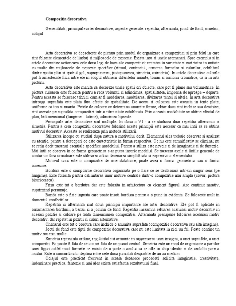 Compozitiadecorativaproiect | PDF
