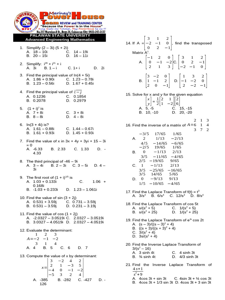 Advanced-Math-Students-Copy | PDF | Matrix Theory | Applied Mathematics