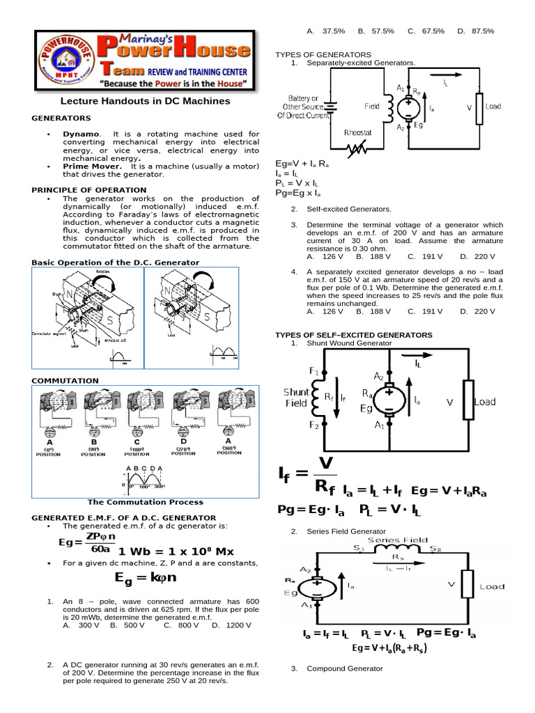 DC Machines: Generators and Motors Guide | PDF | Electric Motor ...