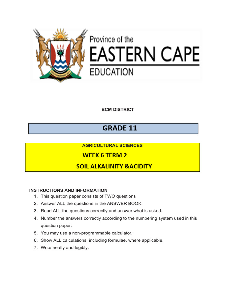 GRADE11 WK 6 T2 Soil Colloids and Acidity | PDF | Soil | Earth Sciences