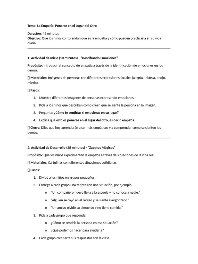 Fomentando la Empatía en Niños | PDF | Empatía | Las emociones