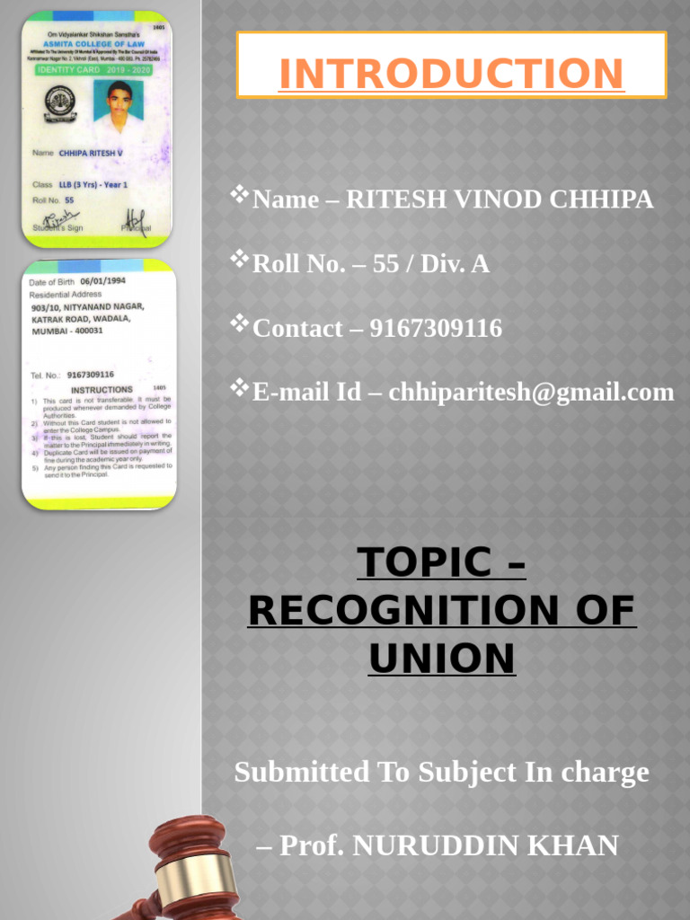 Labour Law Presentation Pdf Trade Union Employment