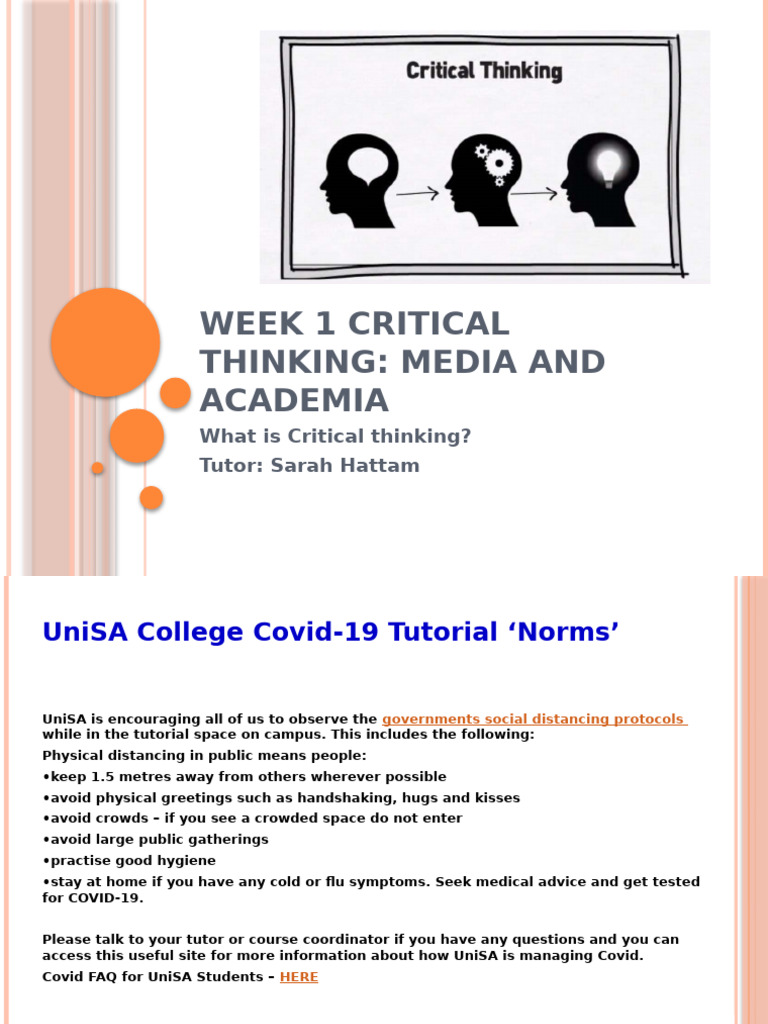 Week 1 Tutorial LANG 1002 2021 SP2 | PDF | Bias | Critical Thinking