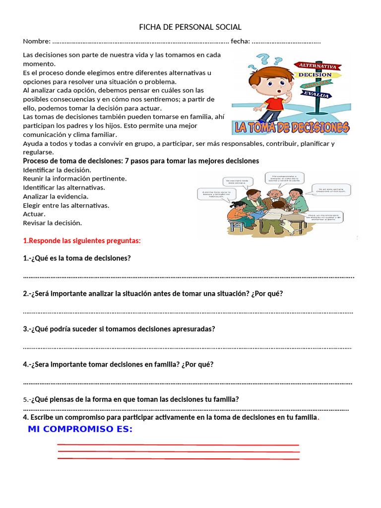 Ficha de Personal Social | PDF
