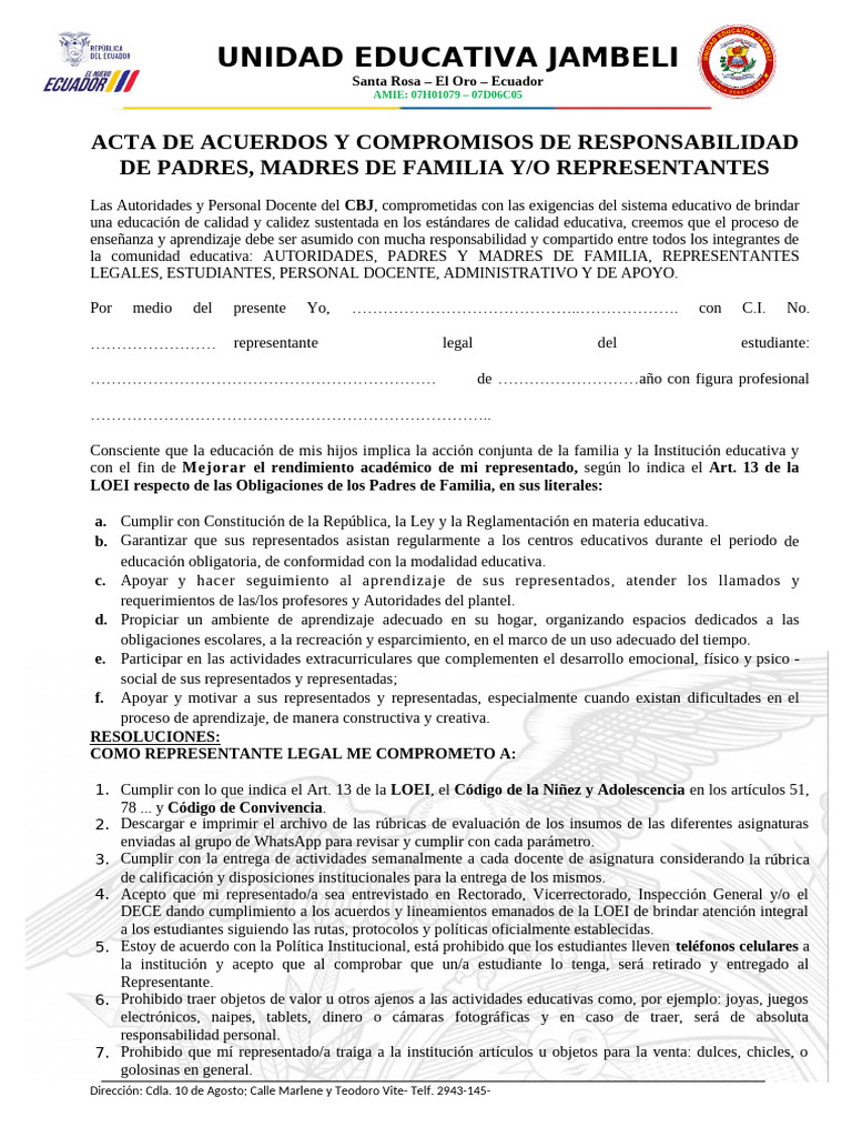 Compromisos de Padres de Familia | PDF | Maestros | Escuelas