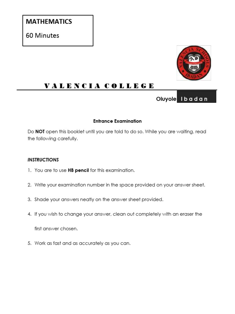 Common Entrance Mathematics Exam Guide | PDF | Elementary Mathematics ...