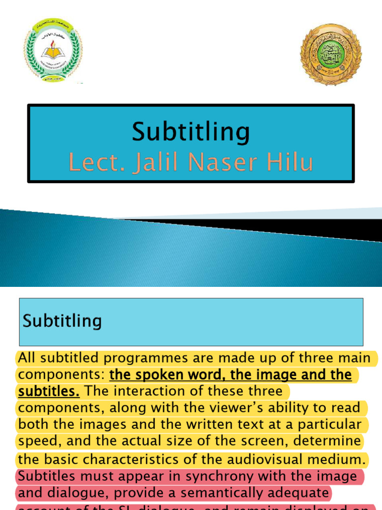 AVT 2 (Subtitling) Highlighted | PDF | Adjective | Verb