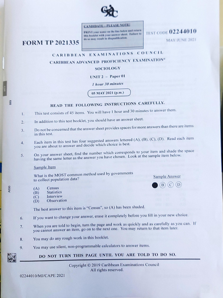 Soc Unit 2 P1 2021 | PDF