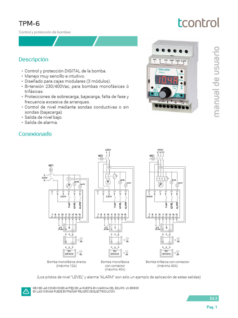 Manual de usuario TPM-6 | PDF | Corriente eléctrica | Electricidad