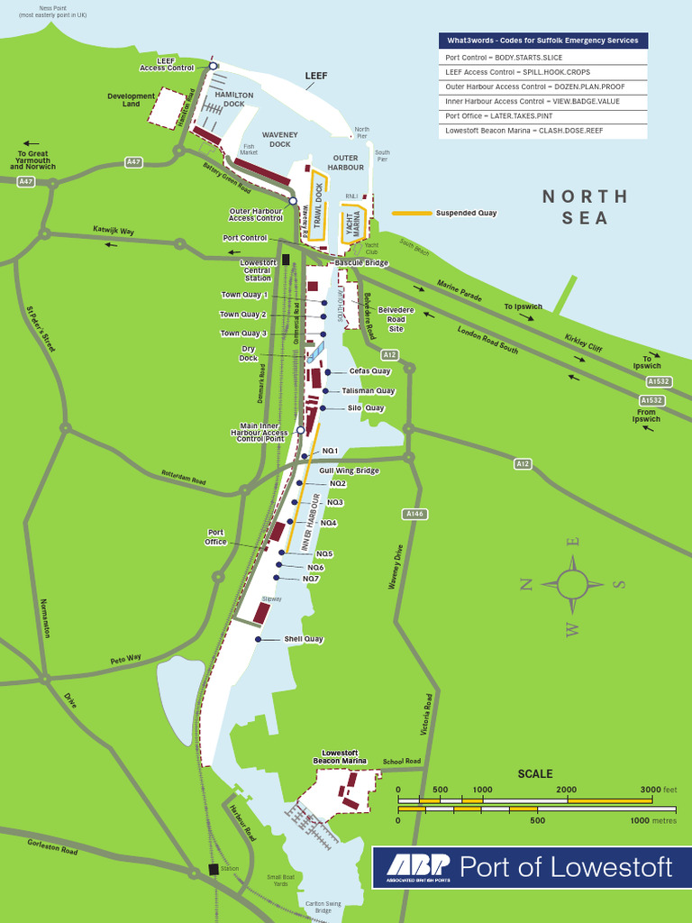 Lowestoft Port Map | PDF | Coast | Water Transport Infrastructure