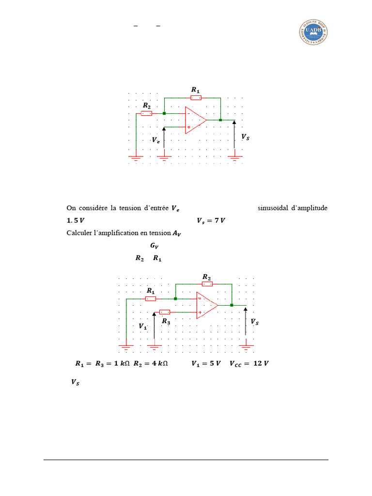 AOP et Applications en Électronique L2 | PDF | Amplificateur ...