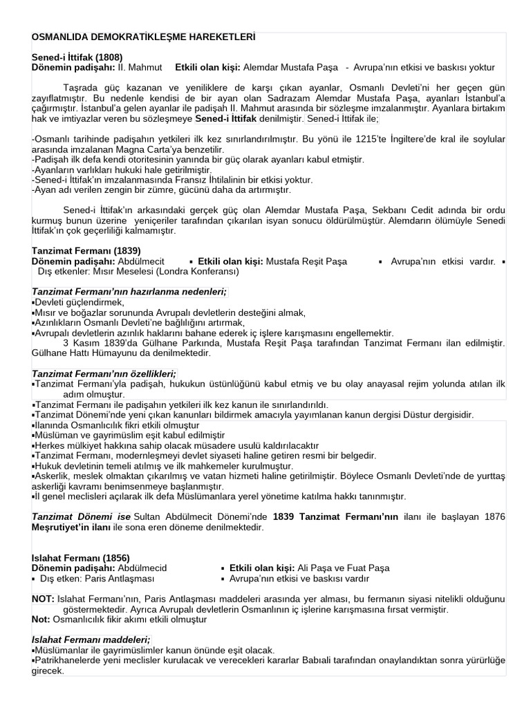 Osmanlı Demokratikleşme | PDF