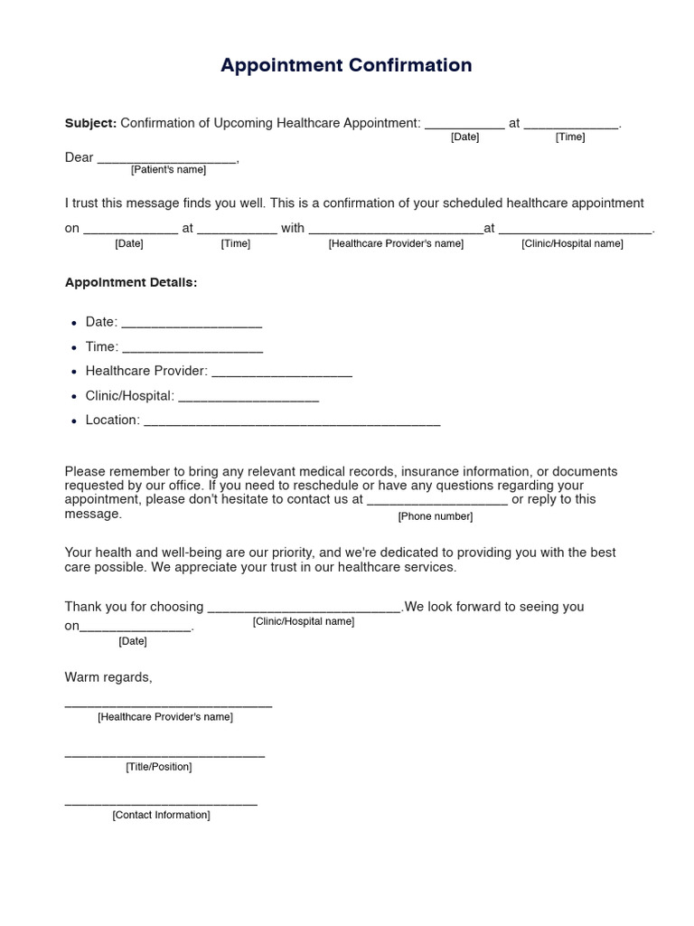 Healthcare Appointment Confirmation | PDF