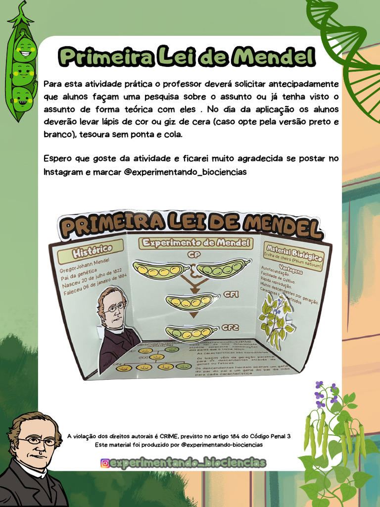 Atividade Prática: Primeira Lei de Mendel | PDF | Gene | Genética