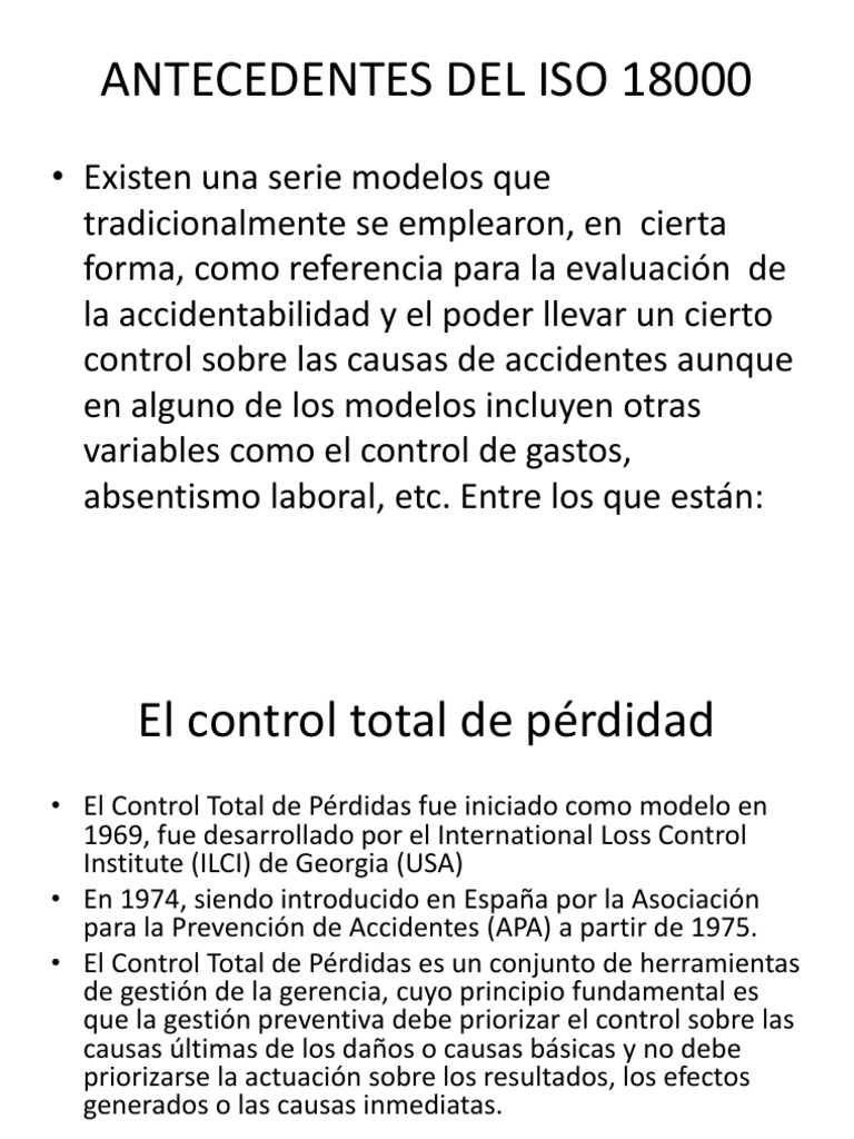 Antecedentes Del Iso 18000 Pdf La Seguridad Seguro