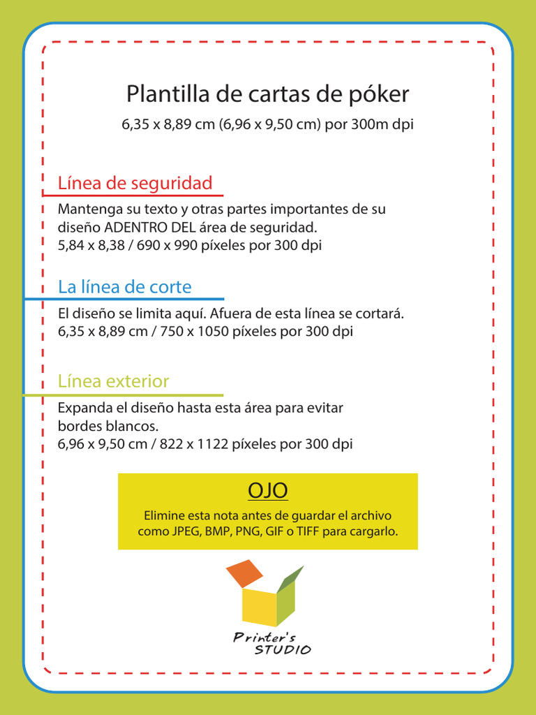 Medidas de cartas de póker en cm | PDF