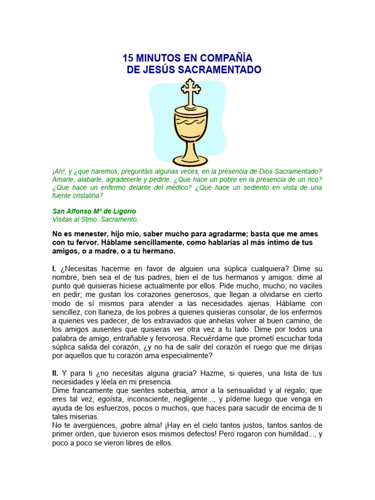 15 Minutos en Compañía de Jesus Sacramentado | PDF | Teología ...