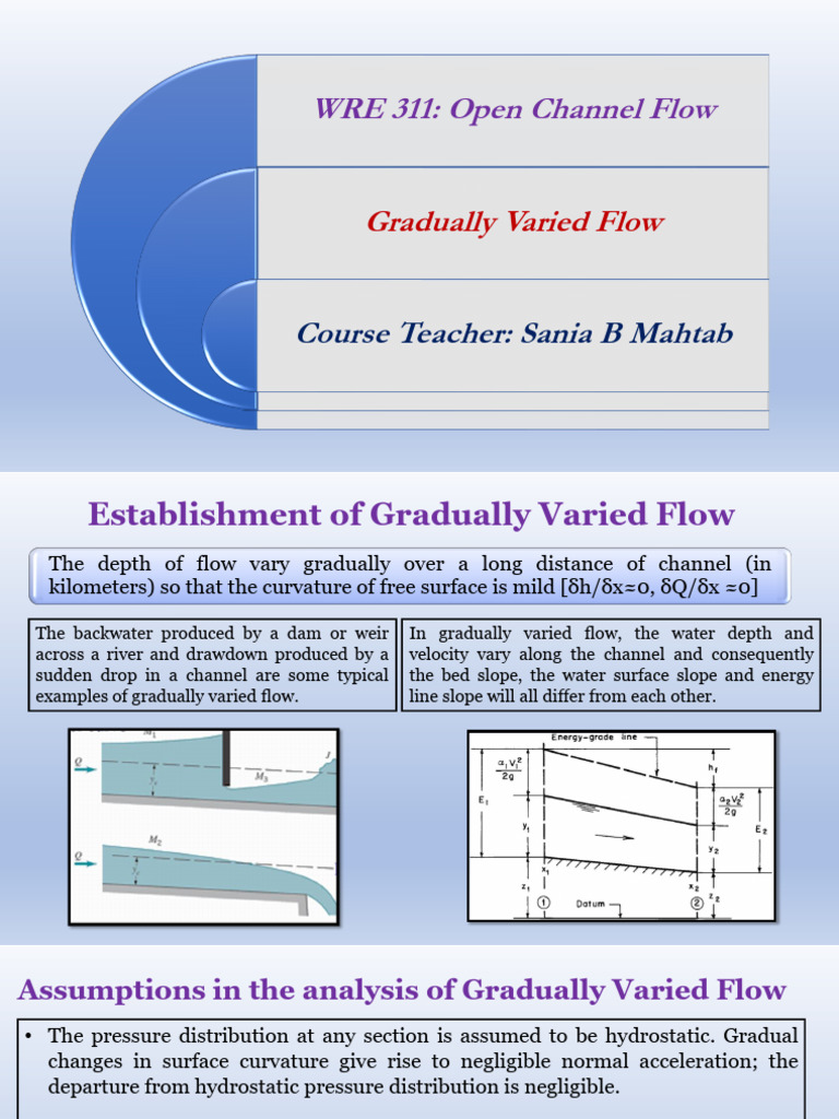 WRE 311 - Topic 5 - Gradually Varied Flow | PDF | Liquids | Mechanical ...