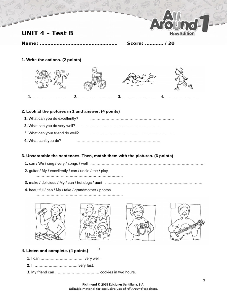 Unit 4 Test B: Skills Assessment | PDF
