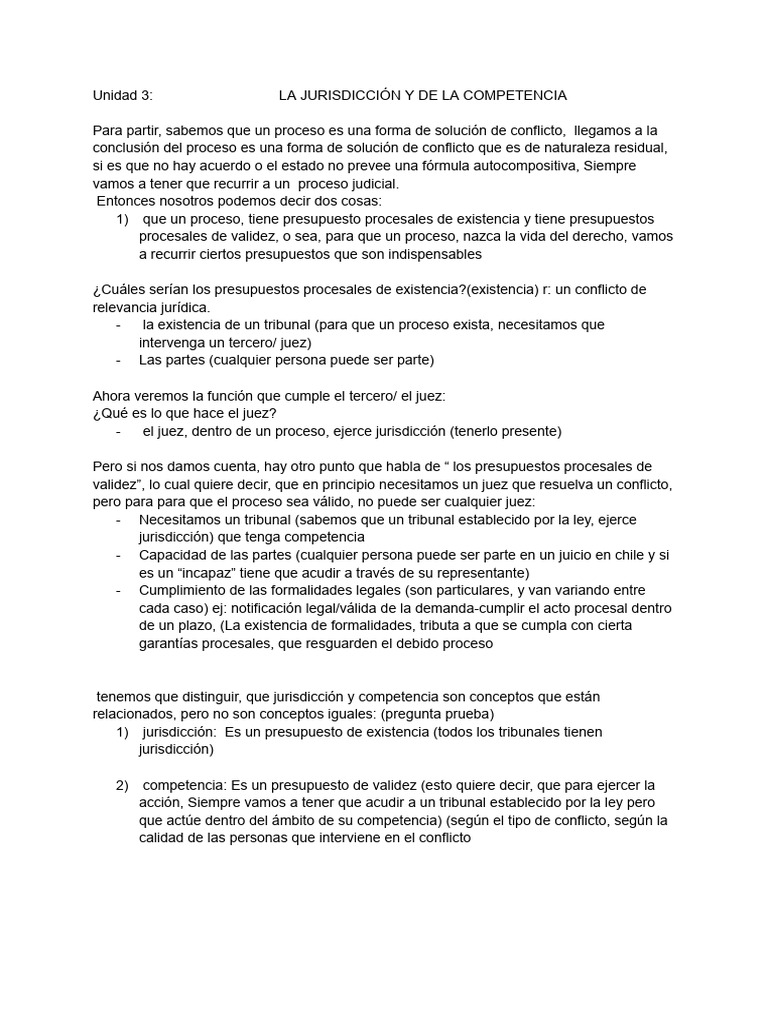 Jurisdicción y Competencia en Procesos Judiciales | PDF | Jurisdicción ...