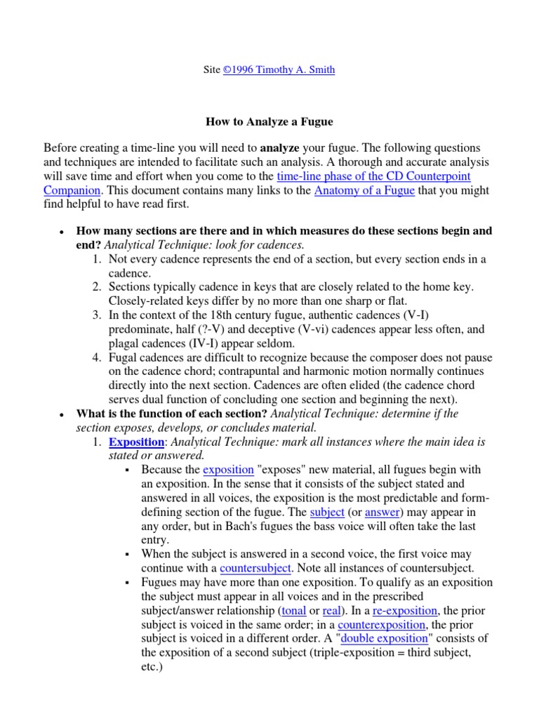How To Analyze A Fugue Pdf Musical Compositions Classical Music