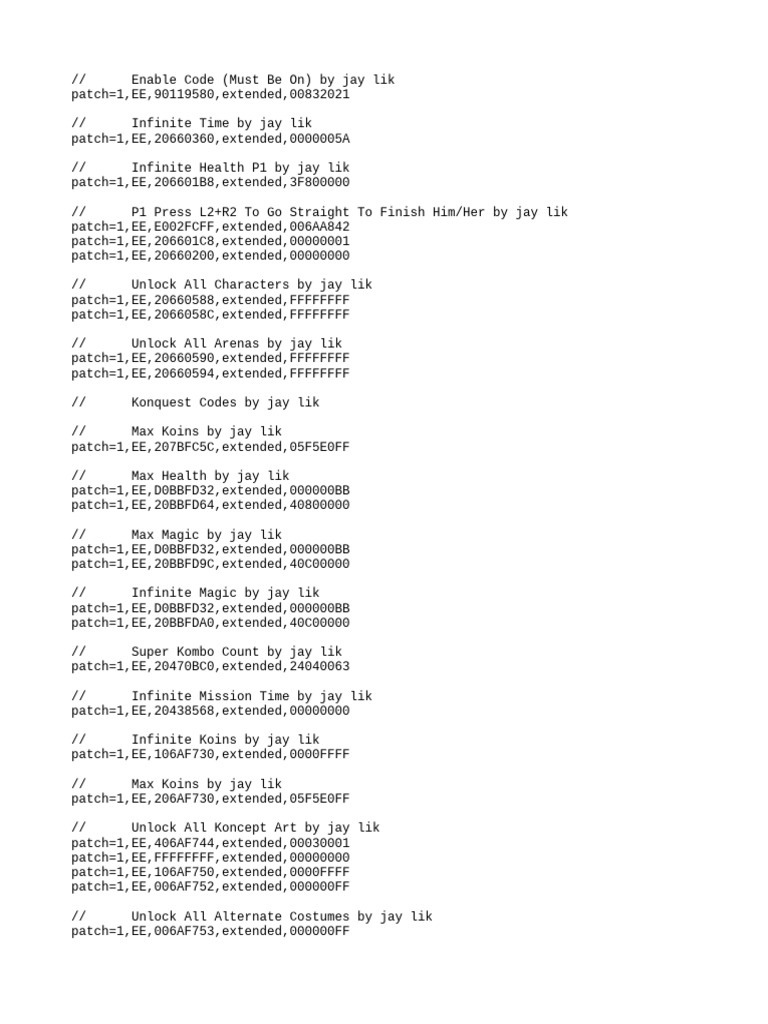 Mortal Kombat Armageddon Cheat Codes | PDF