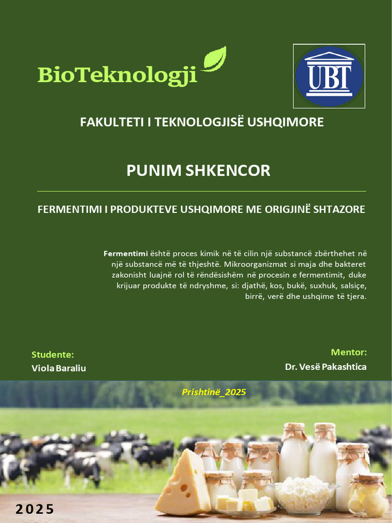 Fermentimi Produkteve Me Origjinë Shtazore | PDF
