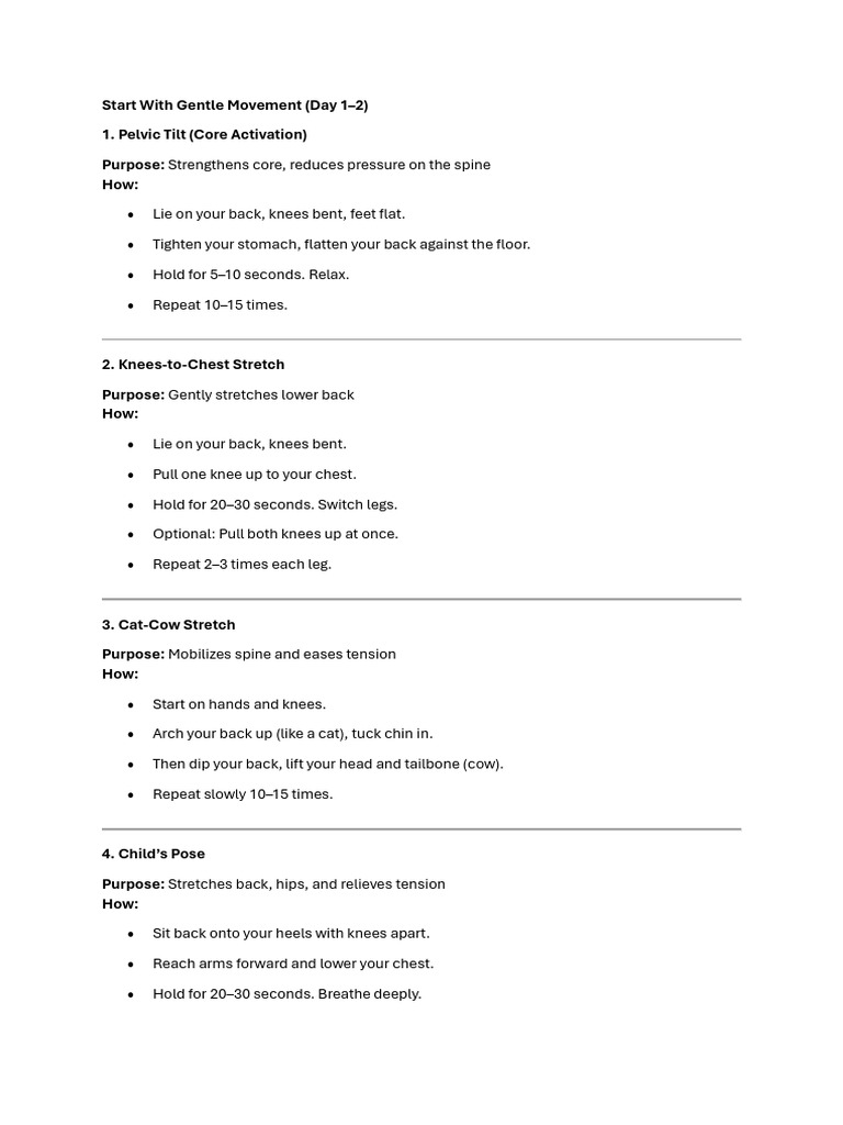 Lower Back Pain Relief Exercises PDF | PDF