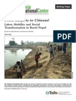 From Subjects to Citizens? Labor, Mobility and Social Transformation in Rural Nepal