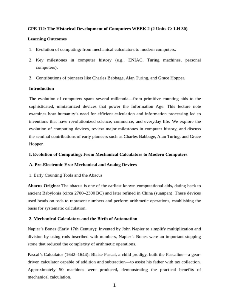 Lecture Notes CPE 112 WEEK 2 | PDF | Integrated Circuit | Personal ...