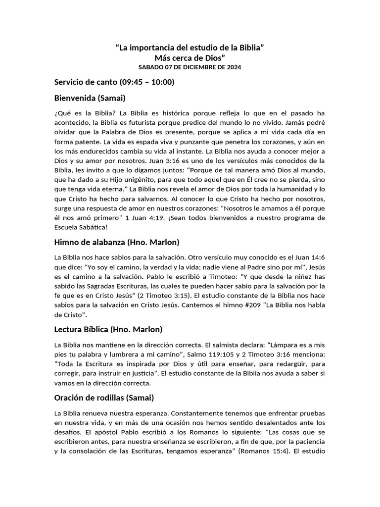 Importancia del Estudio de la Biblia | PDF | Cristo (título) | Biblia