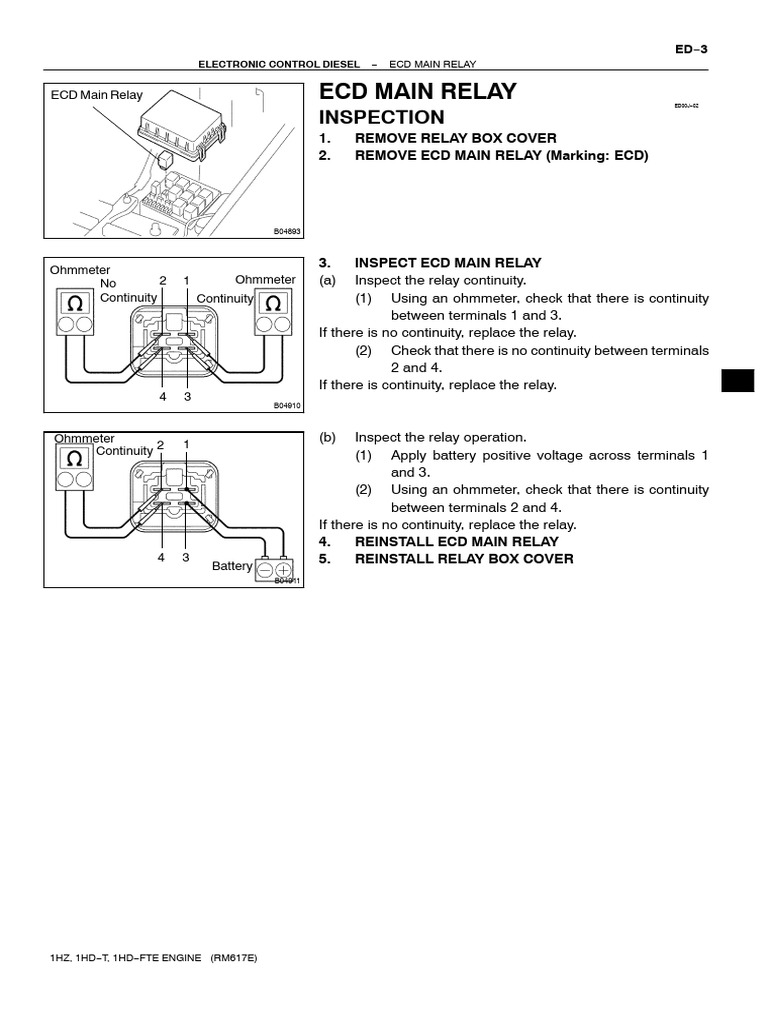 ECD Main Relay Inspection Guide | PDF