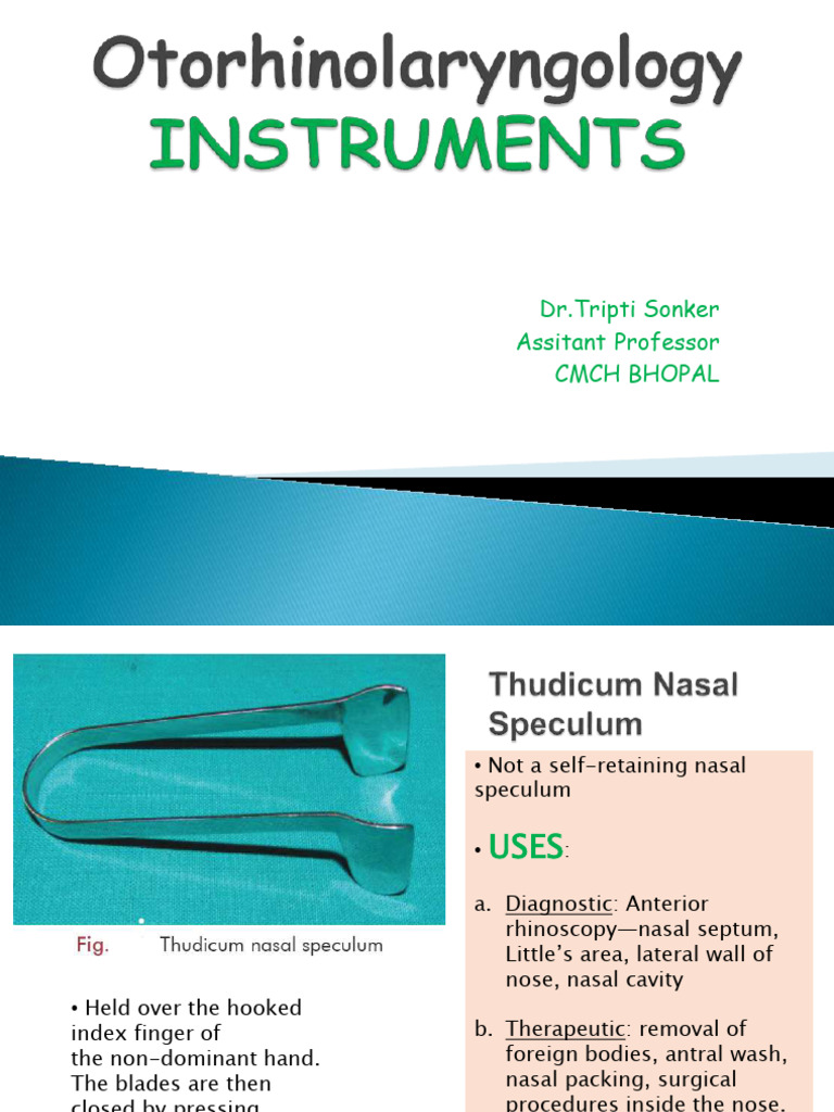 1) Instruments in Ent For UG | PDF | Human Nose | Hearing
