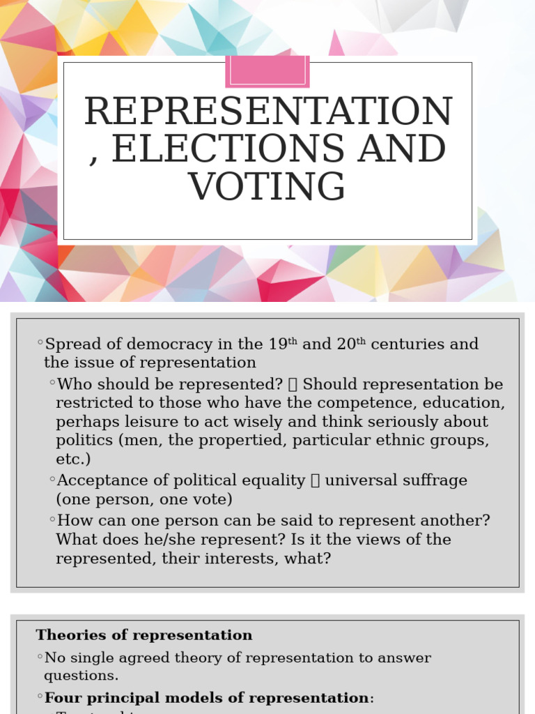 Representation and Voting Models Explained | PDF | Voting | Electoral ...