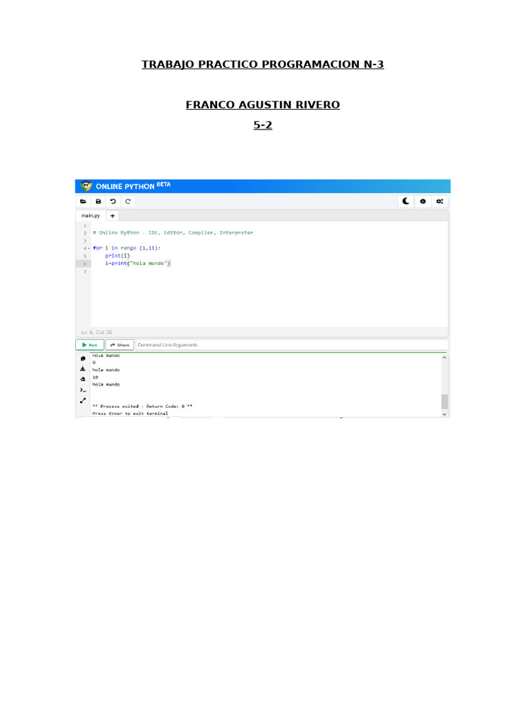 Trabajo Practico Programacion N-3 | PDF