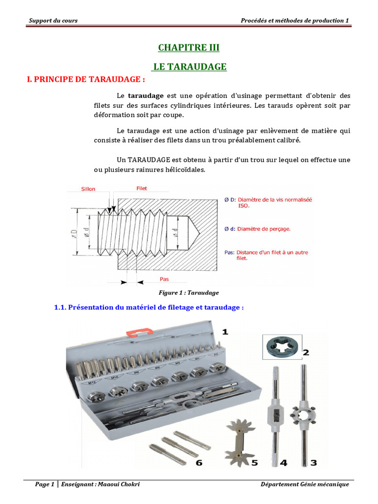 Techniques de Taraudage et Filetage | PDF | Vis de fixation | Fonte ...