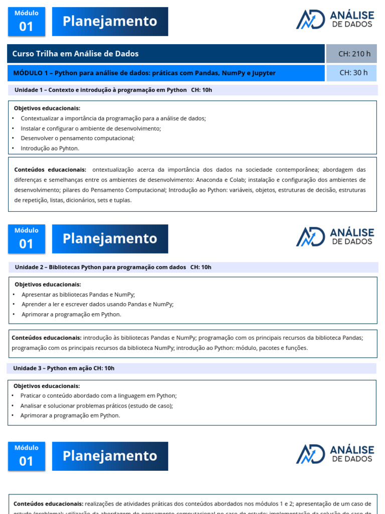 Curso de Python para Análise de Dados | PDF | Python (linguagem de ...