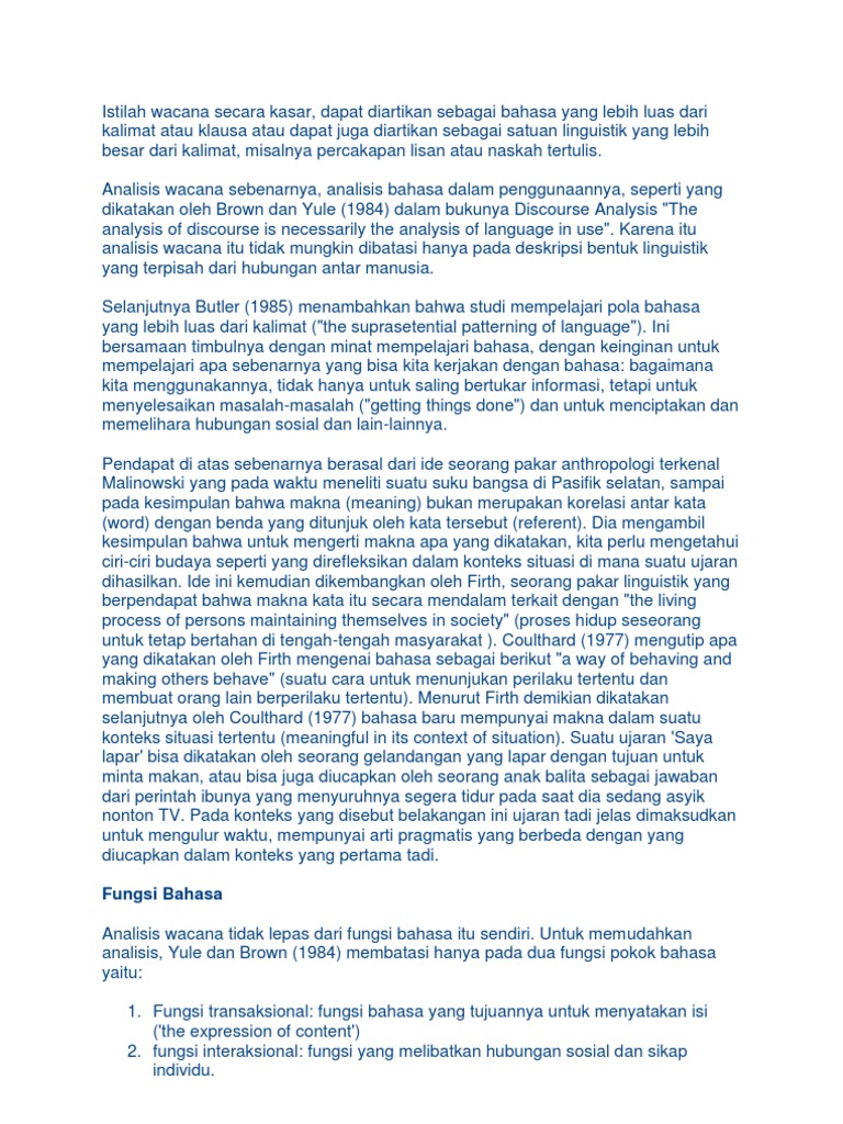 Analisis Wacana Pdf