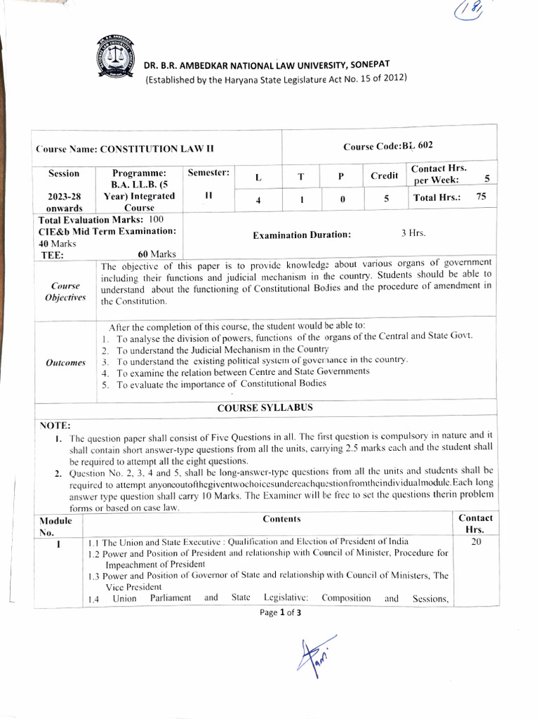 Constitutional Law II Course Overview | PDF | Public Law | Political Law