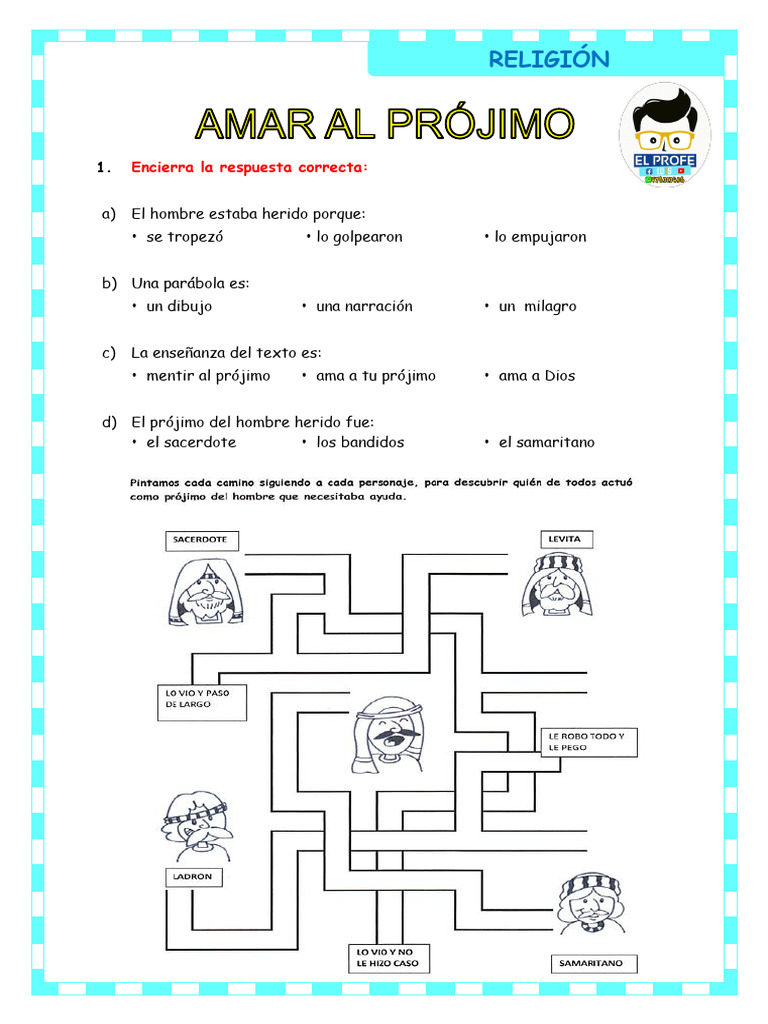 Actividades Sobre El Buen Samaritano Pdf 