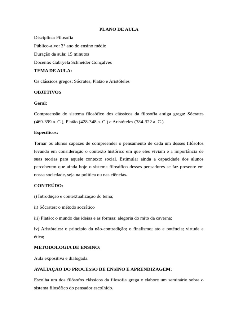 Sócrates J Platão E Aristóteles Pdf