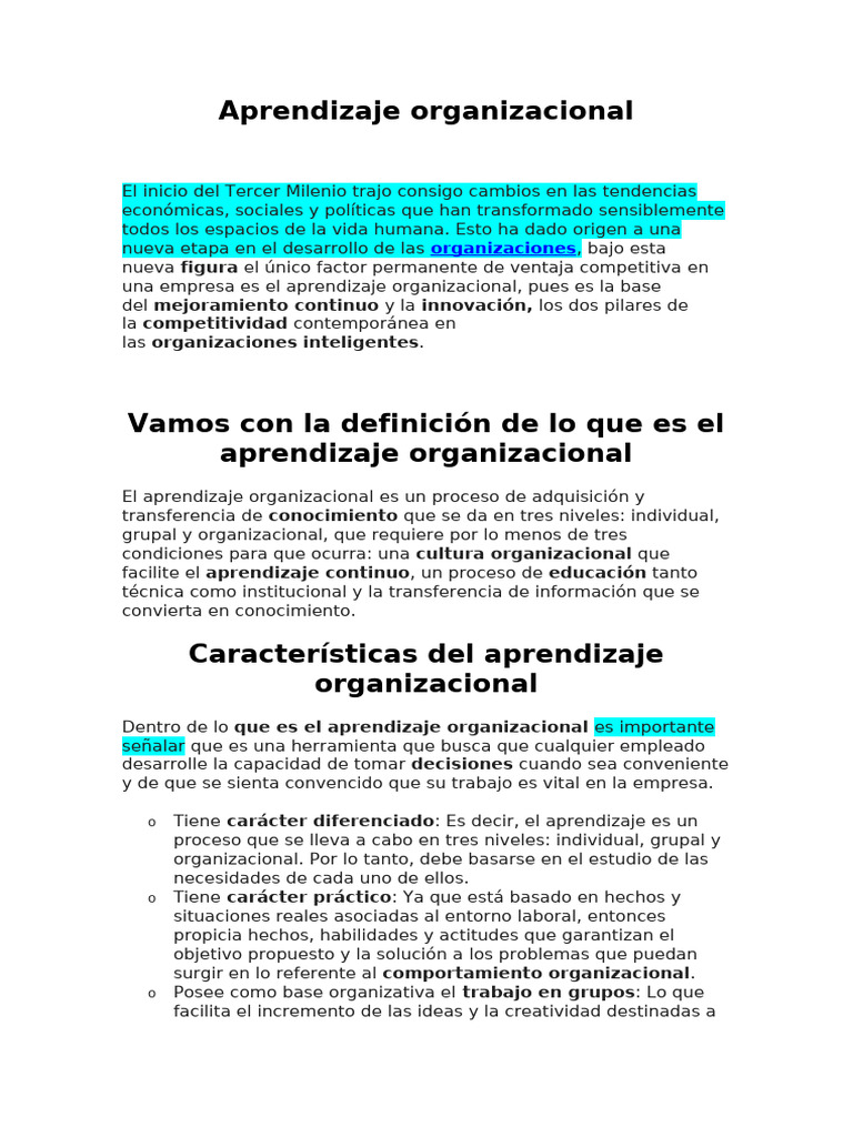 Aprendizaje Organizacional según Senge | PDF | Aprendizaje | Evaluación