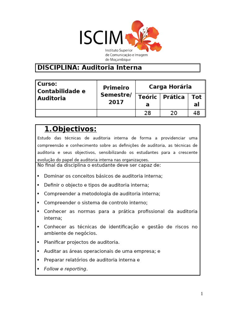 Técnicas de Auditoria Interna e Metodologia | PDF | Auditoria interna ...