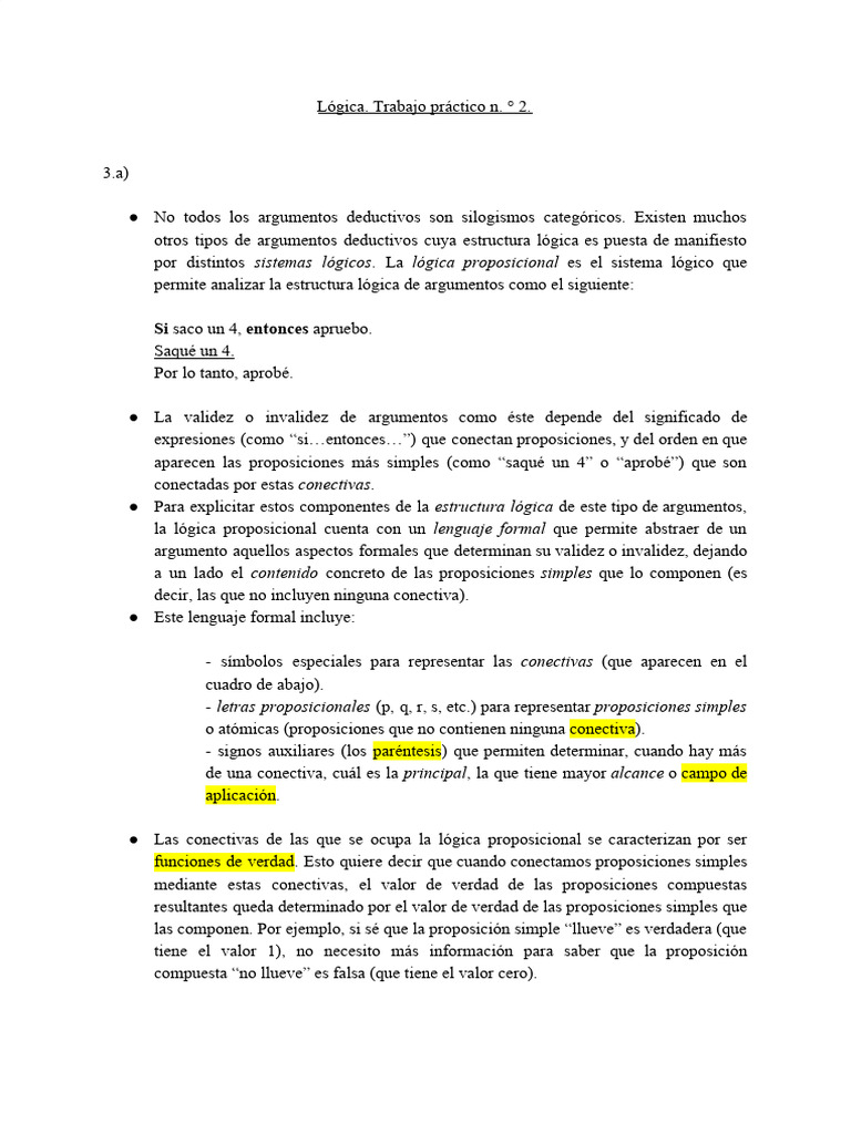 Lógica - Resoluciones ejercicios TP2 - 3a, 3b y 3c | PDF | Proposición ...