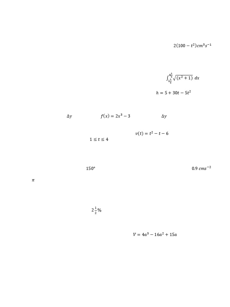 WASSCE Geometry and Calculus Problems | PDF | Area | Sphere